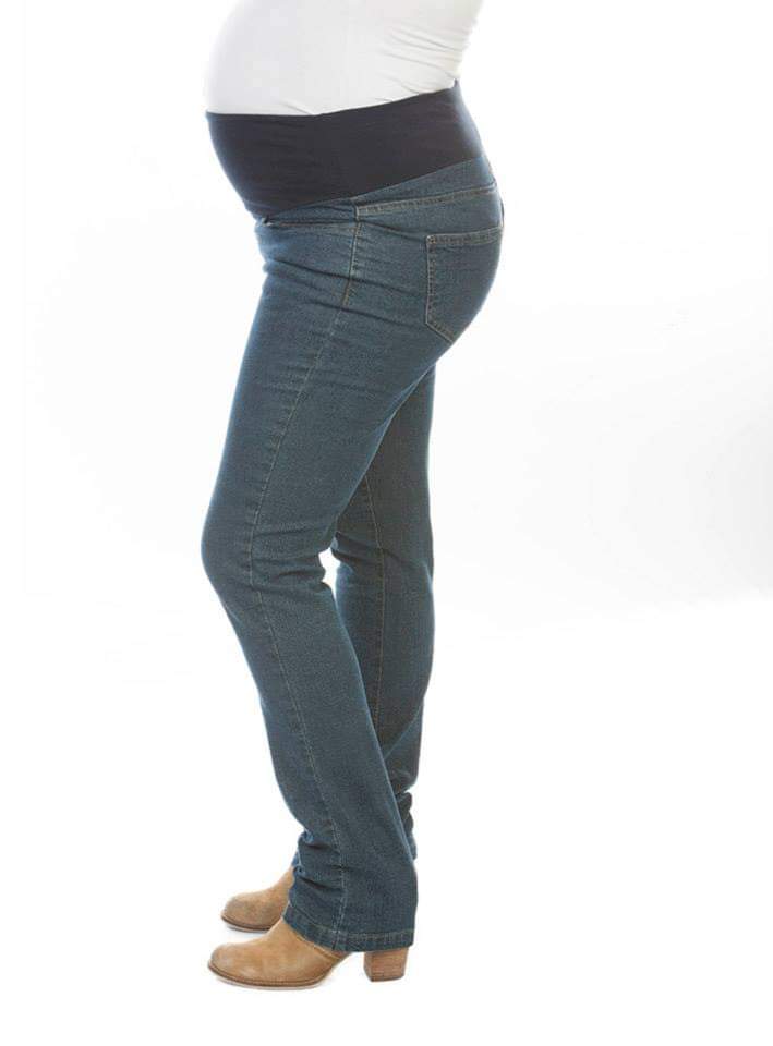 Ninth Moon Maternity Straight Leg Jeans - Plus Size, Light Wash Denim