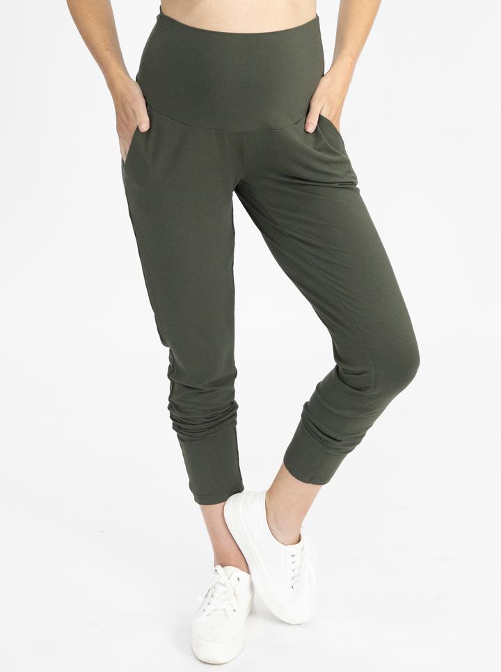 'Eden' Bamboo Maternity Lounge Pants - Khaki Green