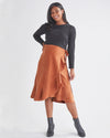 Angel Maternity &#39;Christie&#39; Vegan-Suede Wrap Midi Skirt - Honey