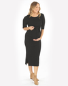 Angel Maternity &#39;Annabella&#39; Midi Knit Dress - Black