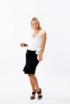 &#39;Ella&#39; Ruffle Pencil Skirt - Cocoa Brown