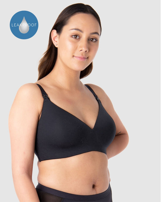 Hotmilk 'Embrace' Leakproof Wirefree Nursing Bra - Black