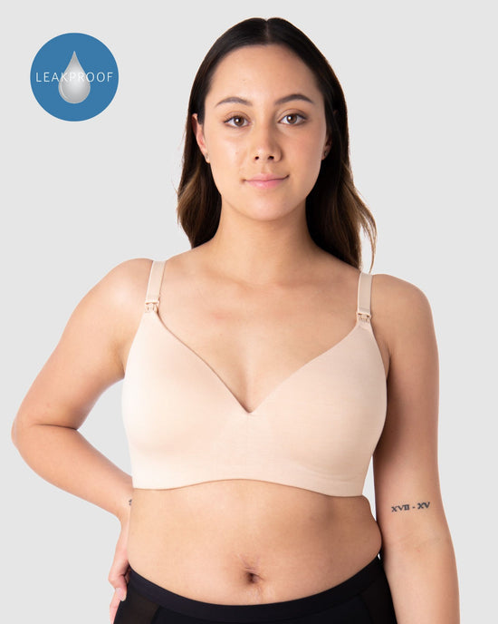 Hotmilk 'Embrace' Leakproof Wirefree Nursing Bra - Frappe