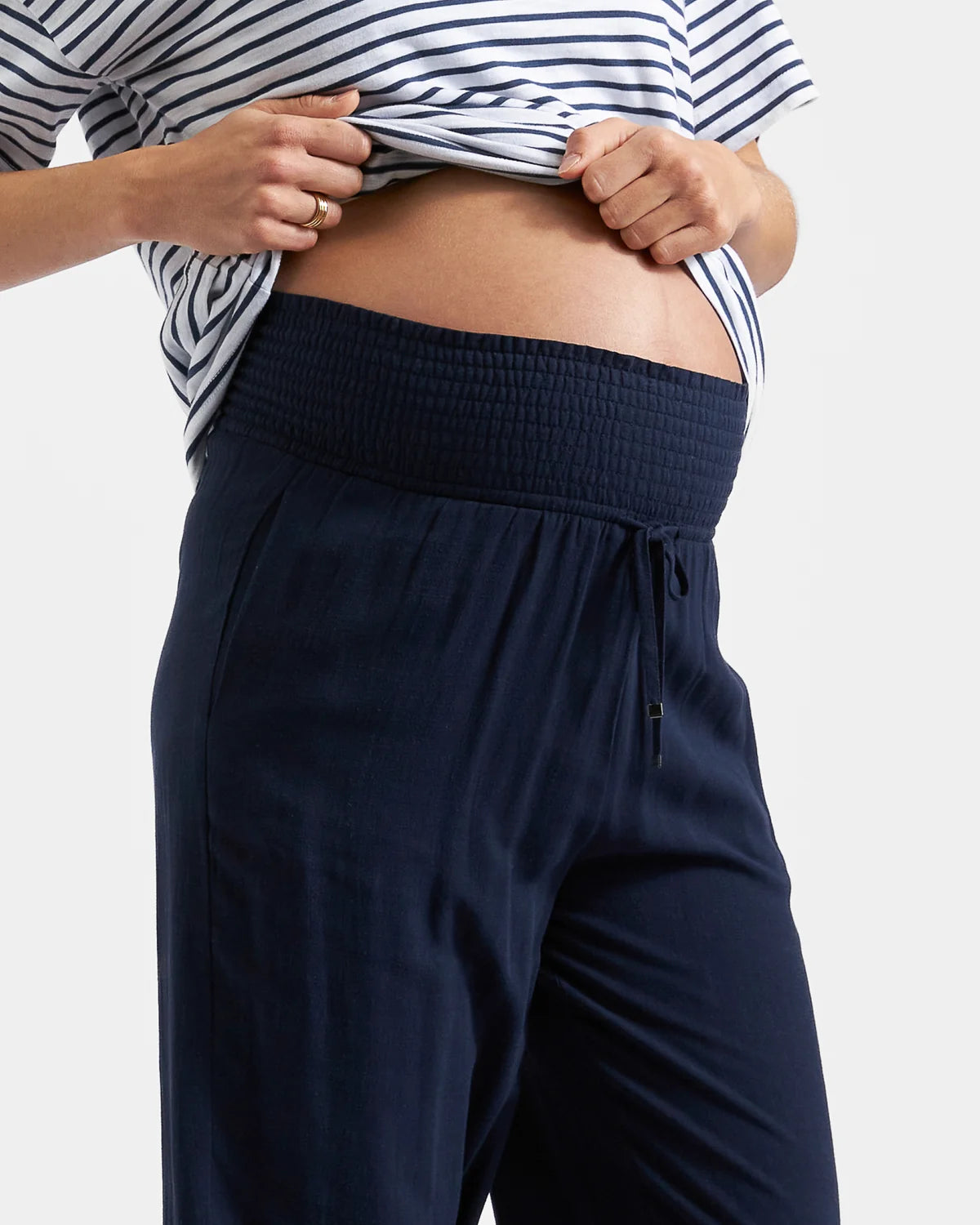 Marlow Shirred Pants - Ripe - Navy