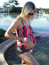 Ilant Maternity Swimwear Keyhole Tankini &amp; Brief set - Tango Stripe