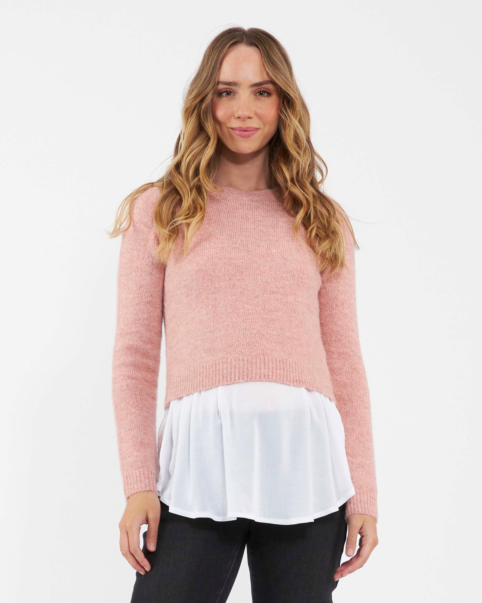 'Patty' Detachable Nursing Knit - Dusty Pink