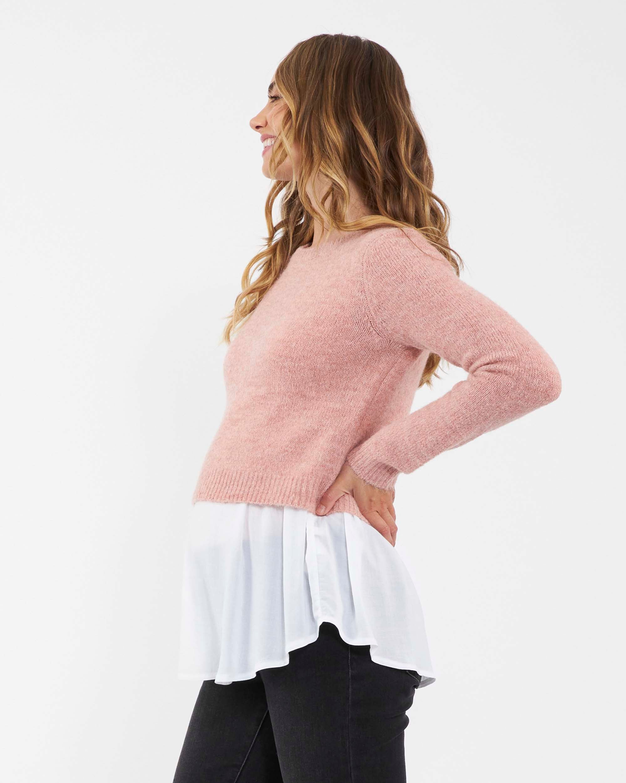 &#39;Patty&#39; Detachable Nursing Knit - Dusty Pink