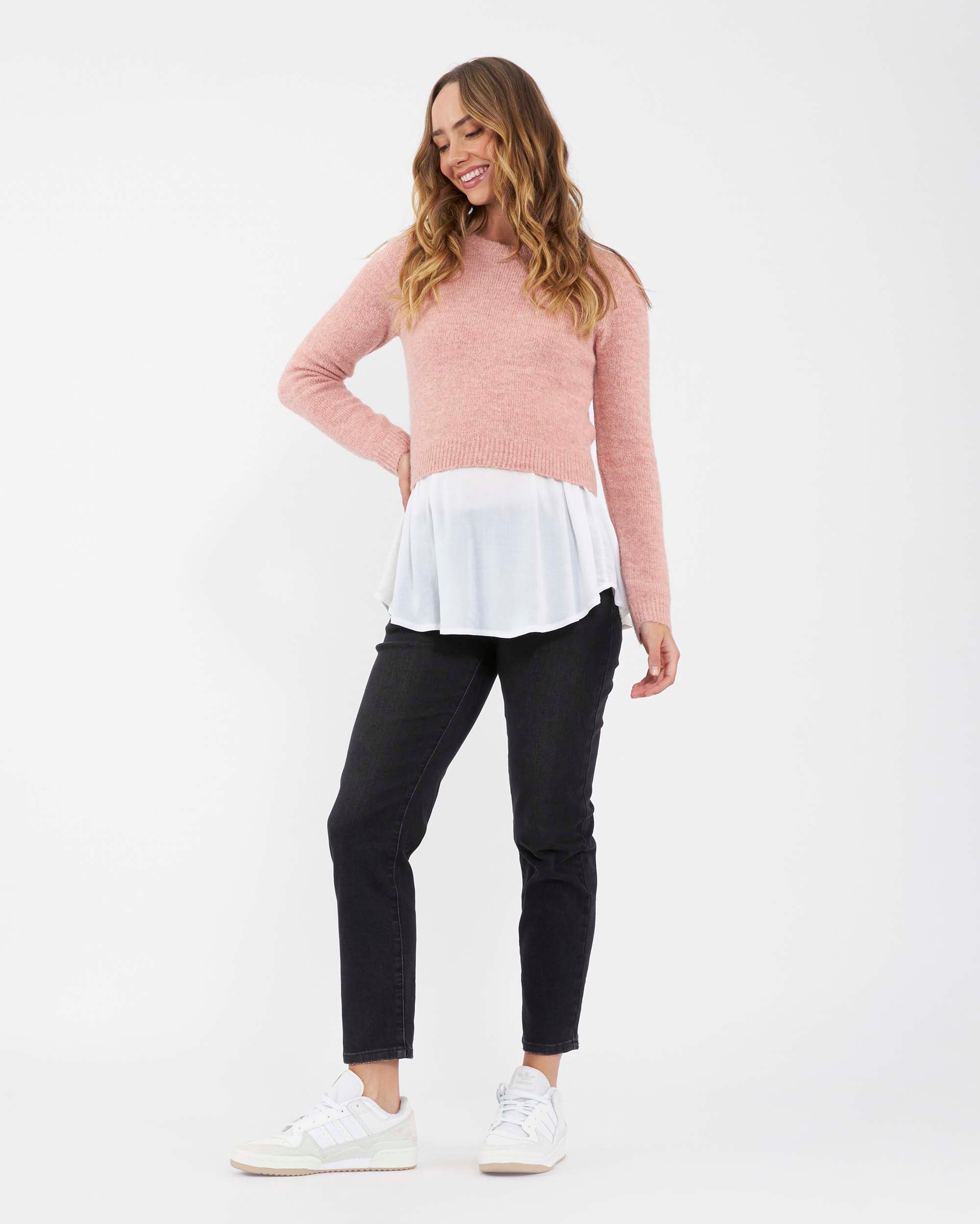 &#39;Patty&#39; Detachable Nursing Knit - Dusty Pink