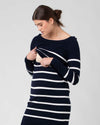 Ripe Maternity Valerie Up/Down Nursing Tunic in Navy / White