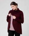 Ripe Maternity Cowl Neck Nursing Knit - Maroon