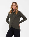 &#39;Cassie&#39; Crossover Nursing Knit - Khaki