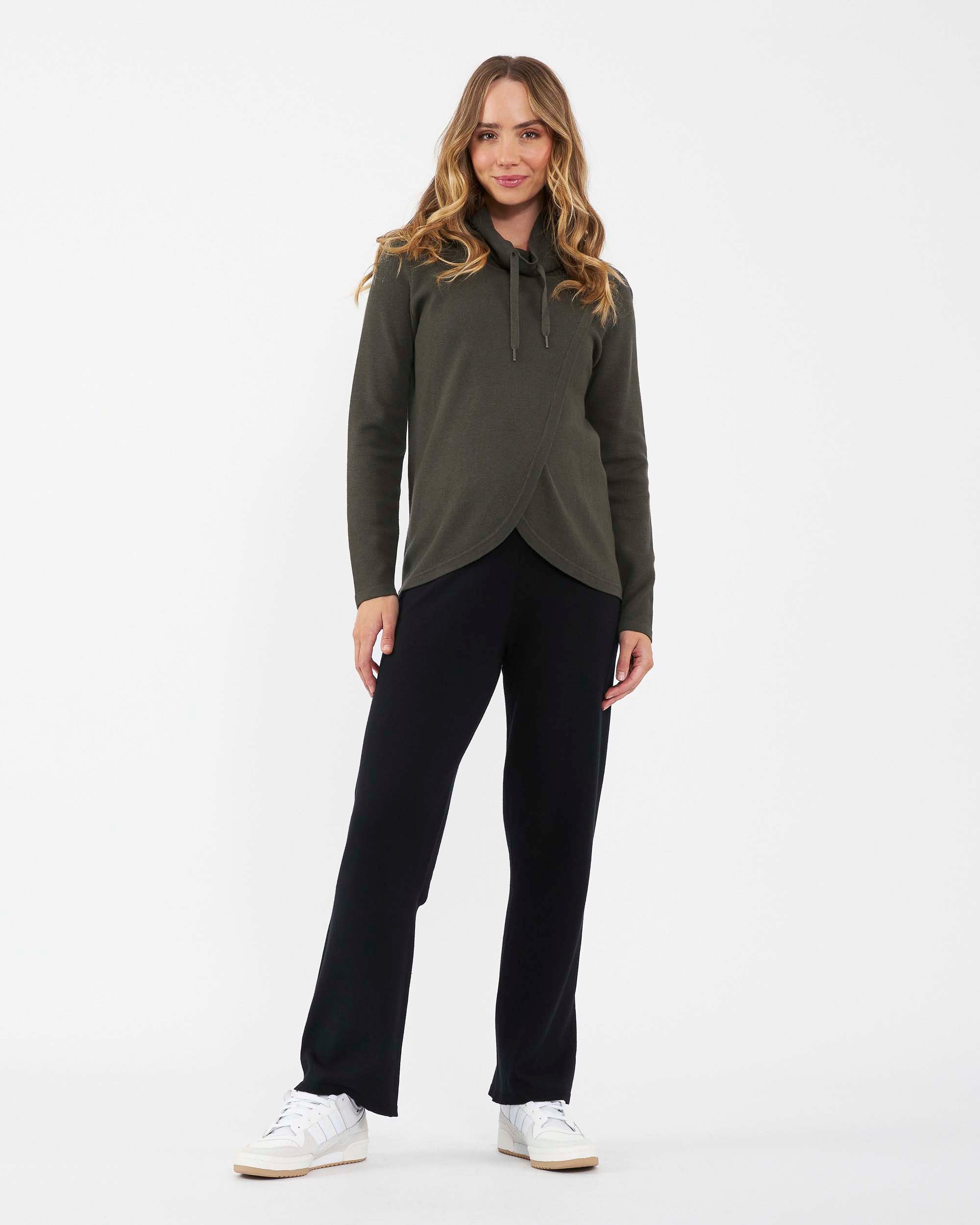 &#39;Cassie&#39; Crossover Nursing Knit - Khaki