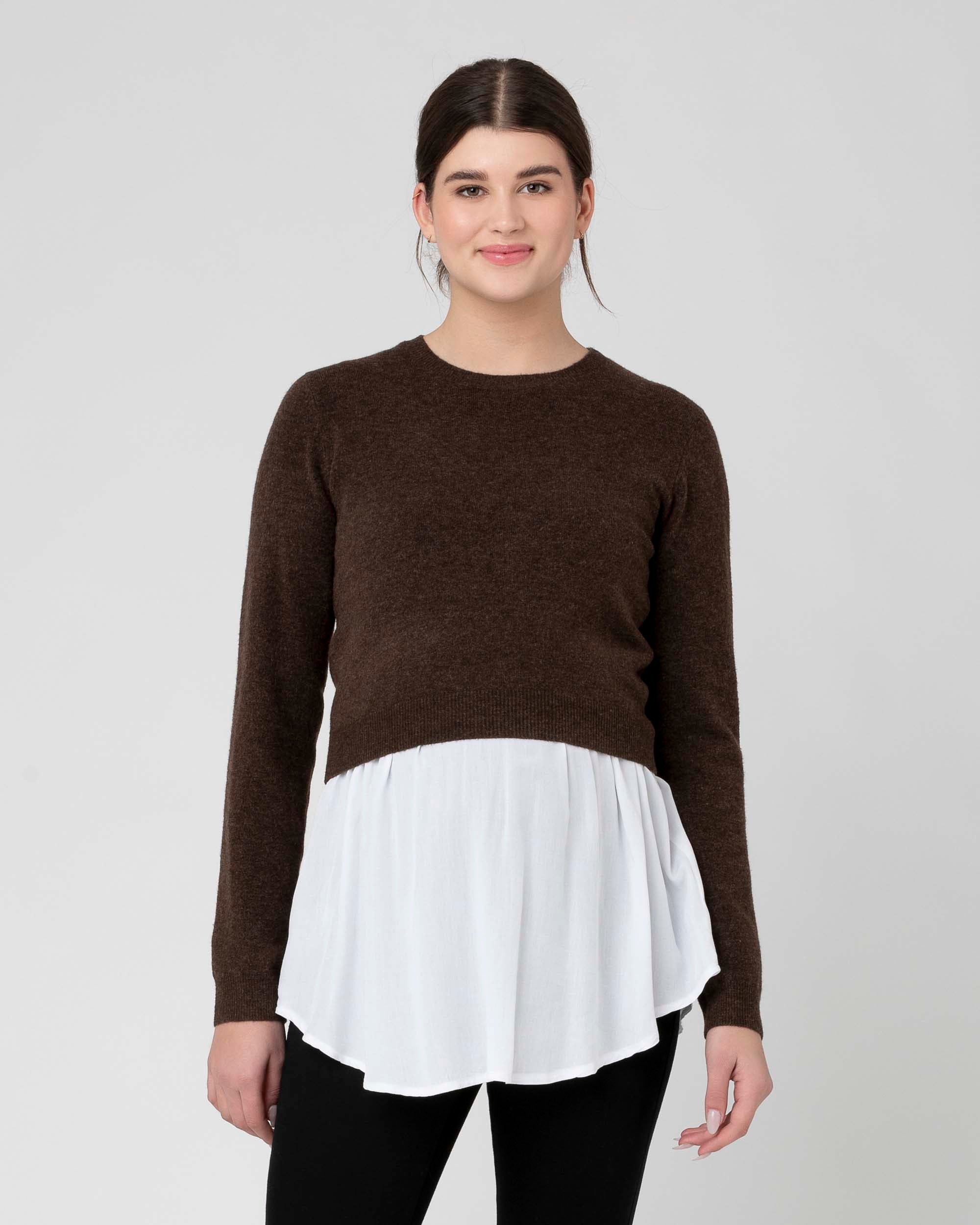 Ripe Maternity 'Sandy' Nursing Knit - Chocolate