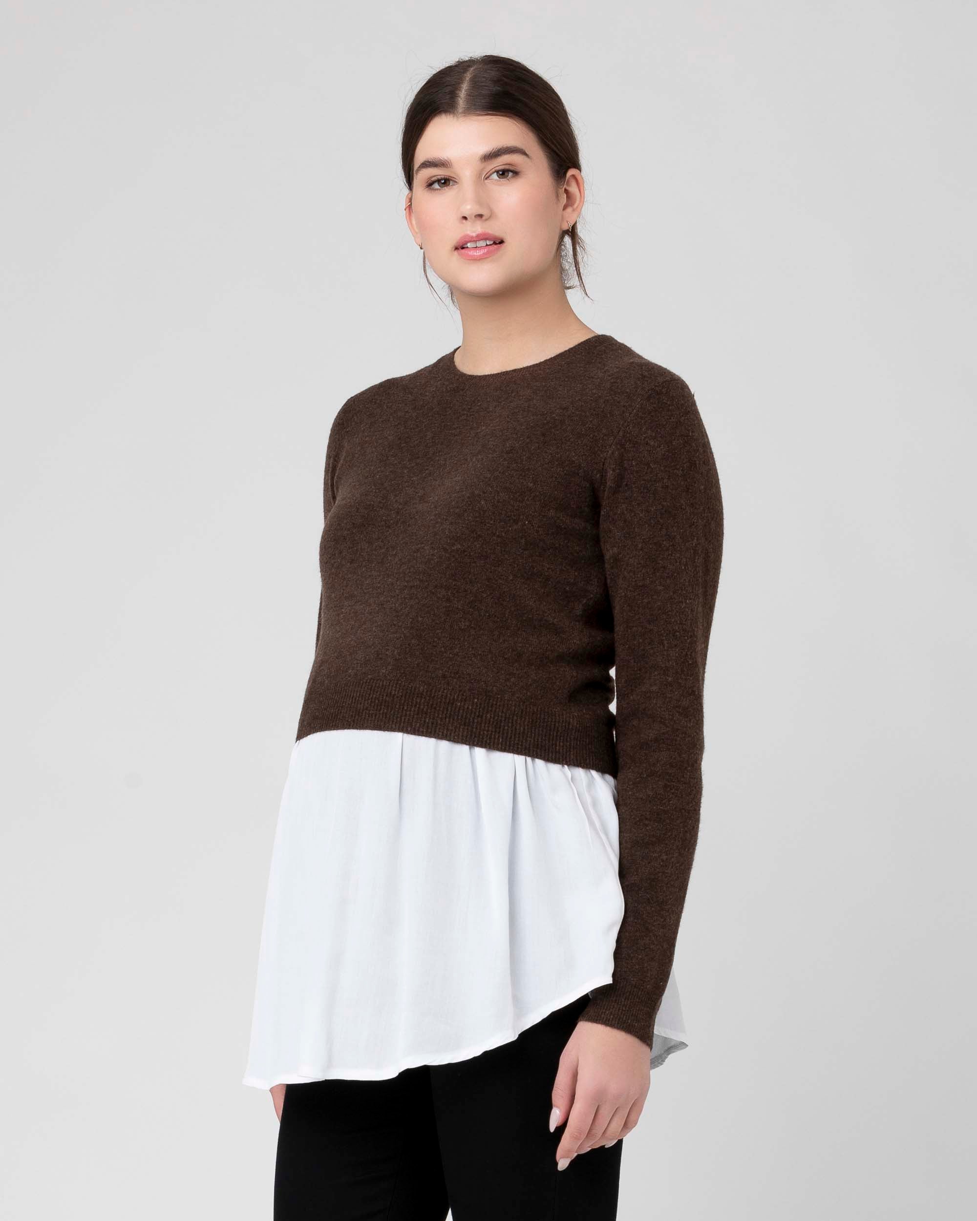 &#39;Sandy&#39; Nursing Knit - Chocolate