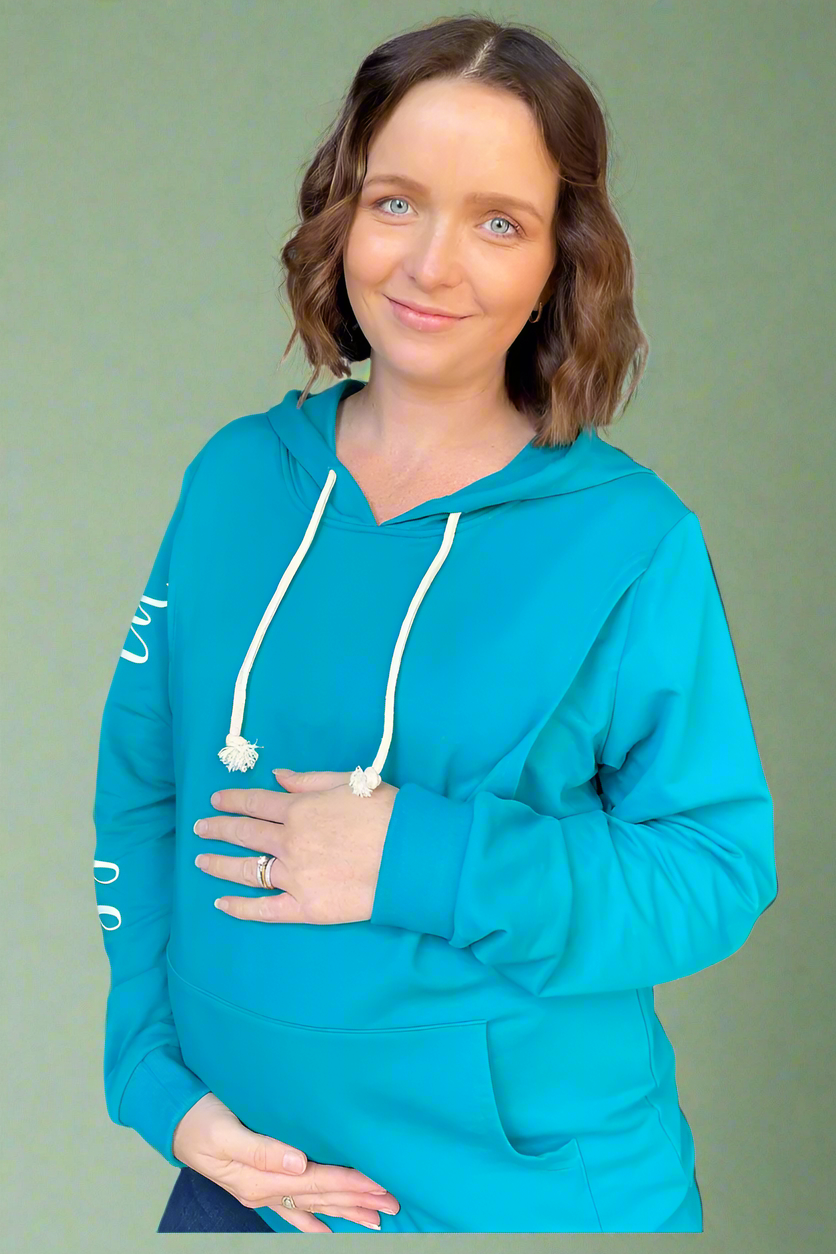 Mamushka Active Maternity &amp; Nursing Hoodie - Aqua