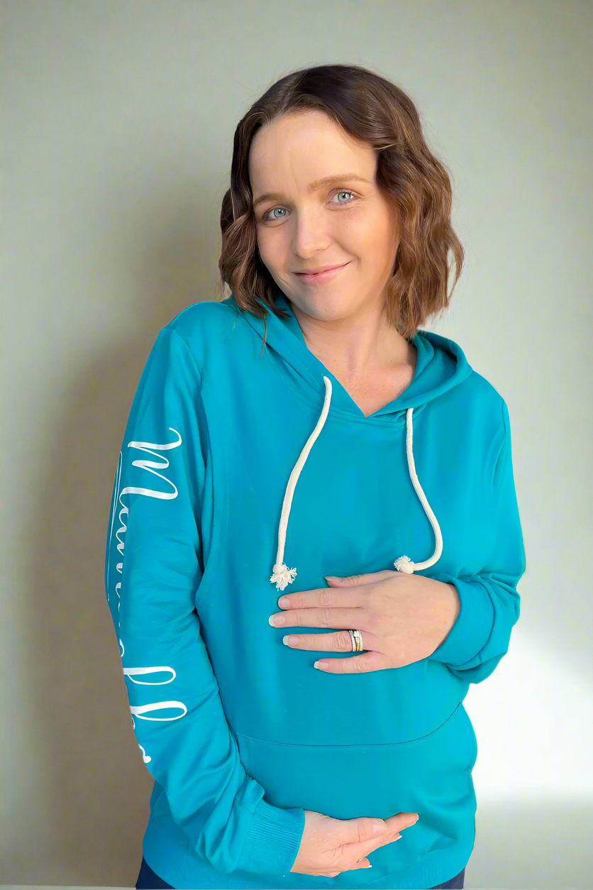 Mamushka Active Maternity &amp; Nursing Hoodie - Aqua