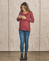 Maternity Long Sleeve Petal Front Nursing Top - Rose Pink