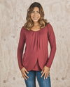 Angel Maternity Long Sleeve Petal Front Nursing Top - Rose Pink