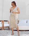&#39;Barbara&#39; Nursing Knit Dress - Sand