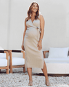 &#39;Barbara&#39; Nursing Knit Dress - Sand