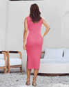 &#39;Barbara&#39; Nursing Knit Dress - Candy Pink