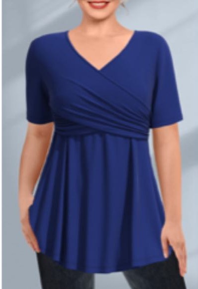 Plus Size Royal Blue Maternity/ Nursing Top
