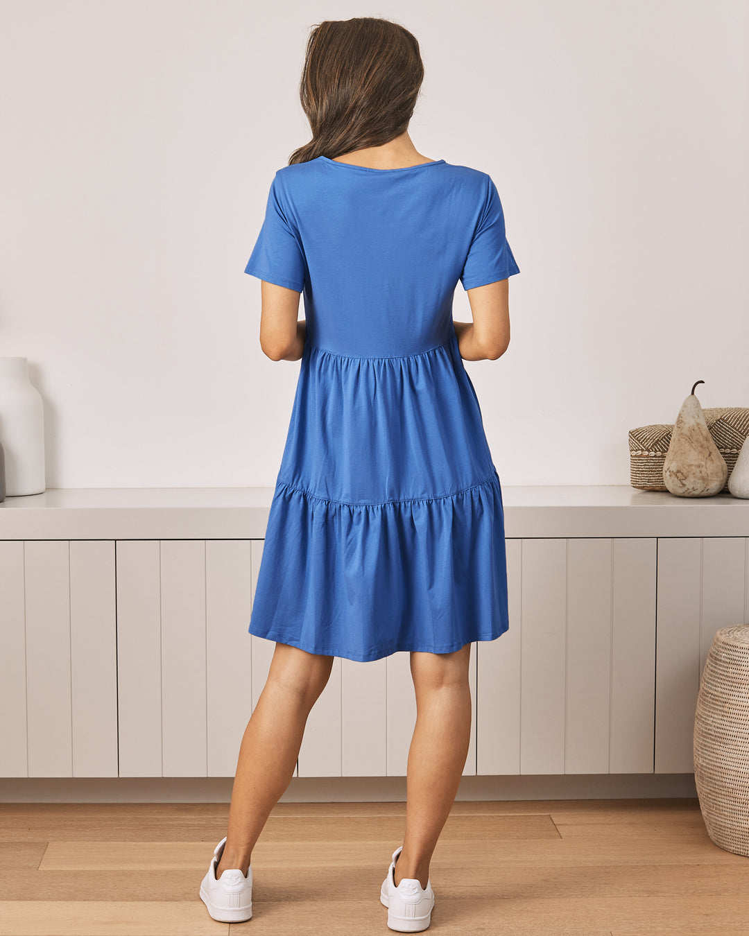 &#39;Lana&#39; Tiered Nursing Dress - Cobalt Blue