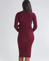 Angel Maternity &#39;Lucille&#39; Knit Midi Dress - Burgundy