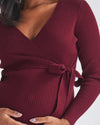 &#39;Lucille&#39; Nursing Knit Dress - Burgundy