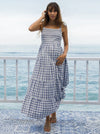&#39;Lilliana&#39; Maternity Maxi Dress - Blue Gingham