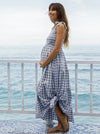 &#39;Lilliana&#39; Maternity Maxi Dress - Blue Gingham