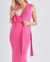 &#39;Barbara&#39; Nursing Knit Dress - Candy Pink