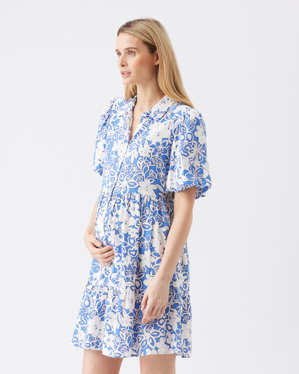 &#39;Nahla&#39; Linen Maternity Dress