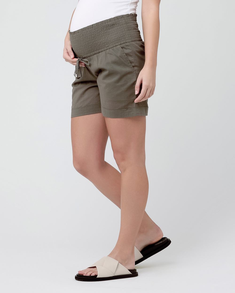 'Philly' Maternity Shorts - Moss