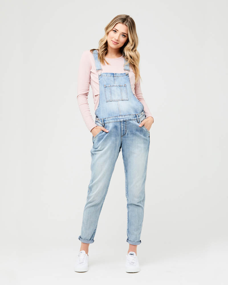 Denim Maternity Overalls - Pale Blue