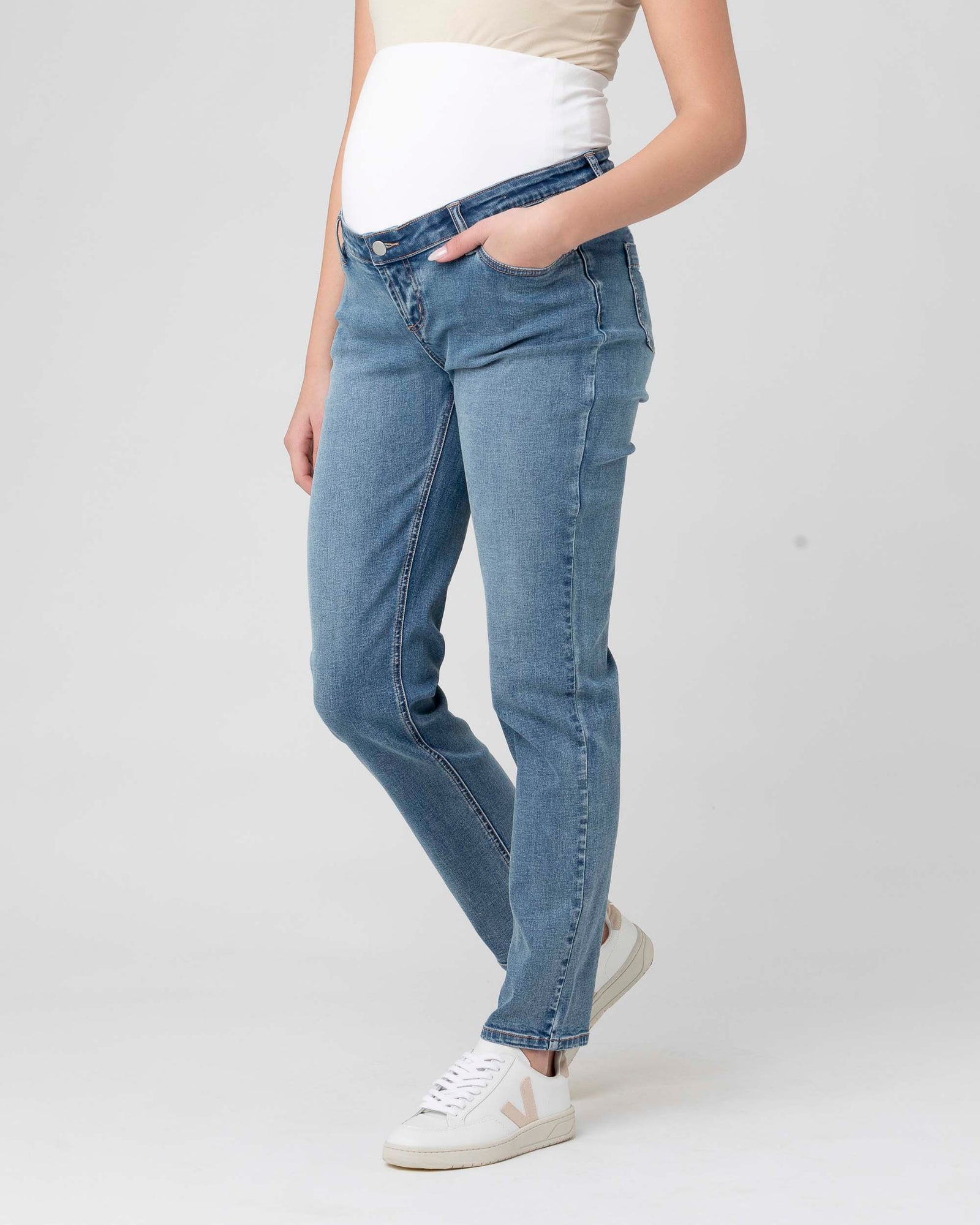 'Hunter' Over-Bump Maternity Jeans - Vintage Wash