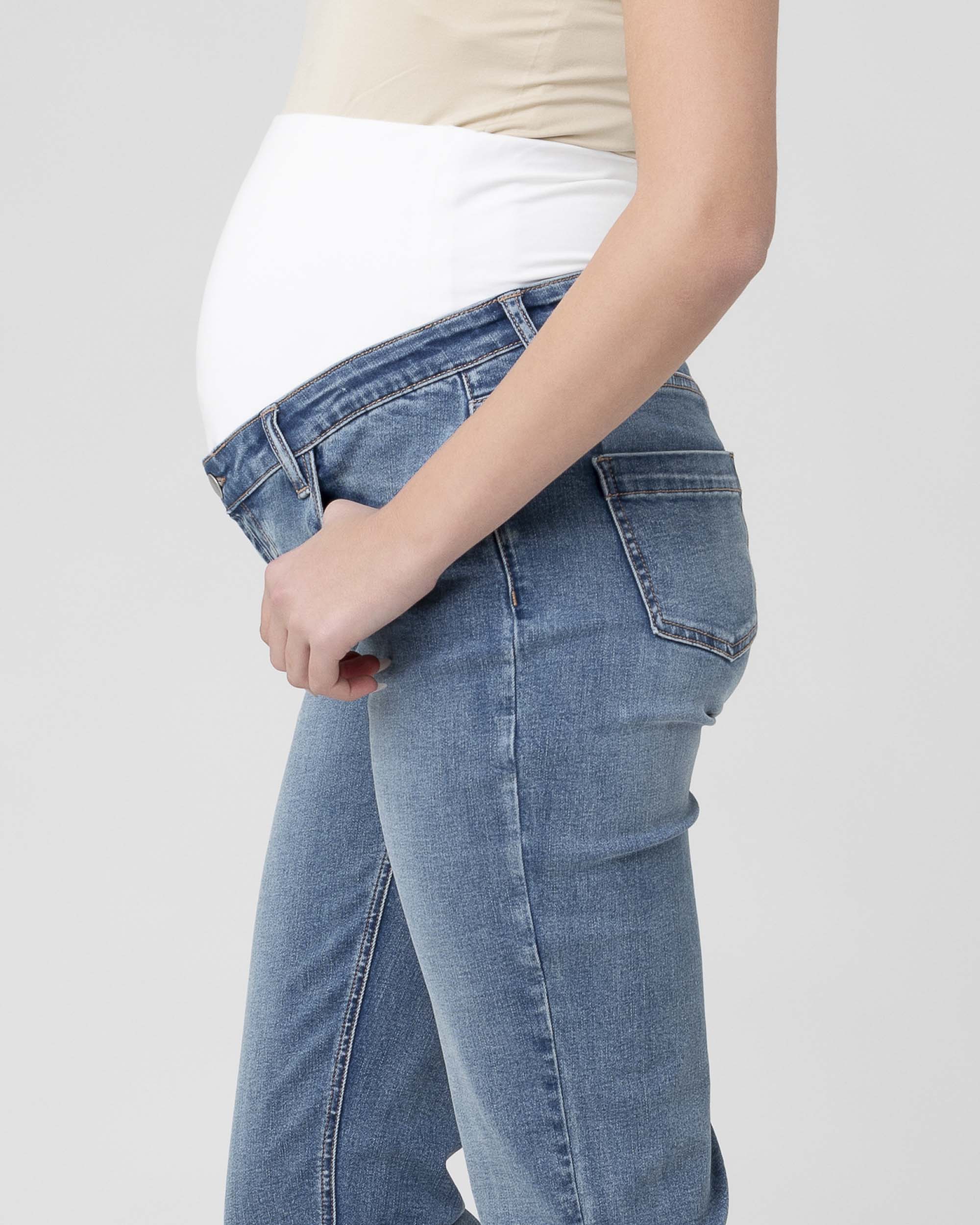 &#39;Hunter&#39; Over-Bump Maternity Jeans - Vintage Wash