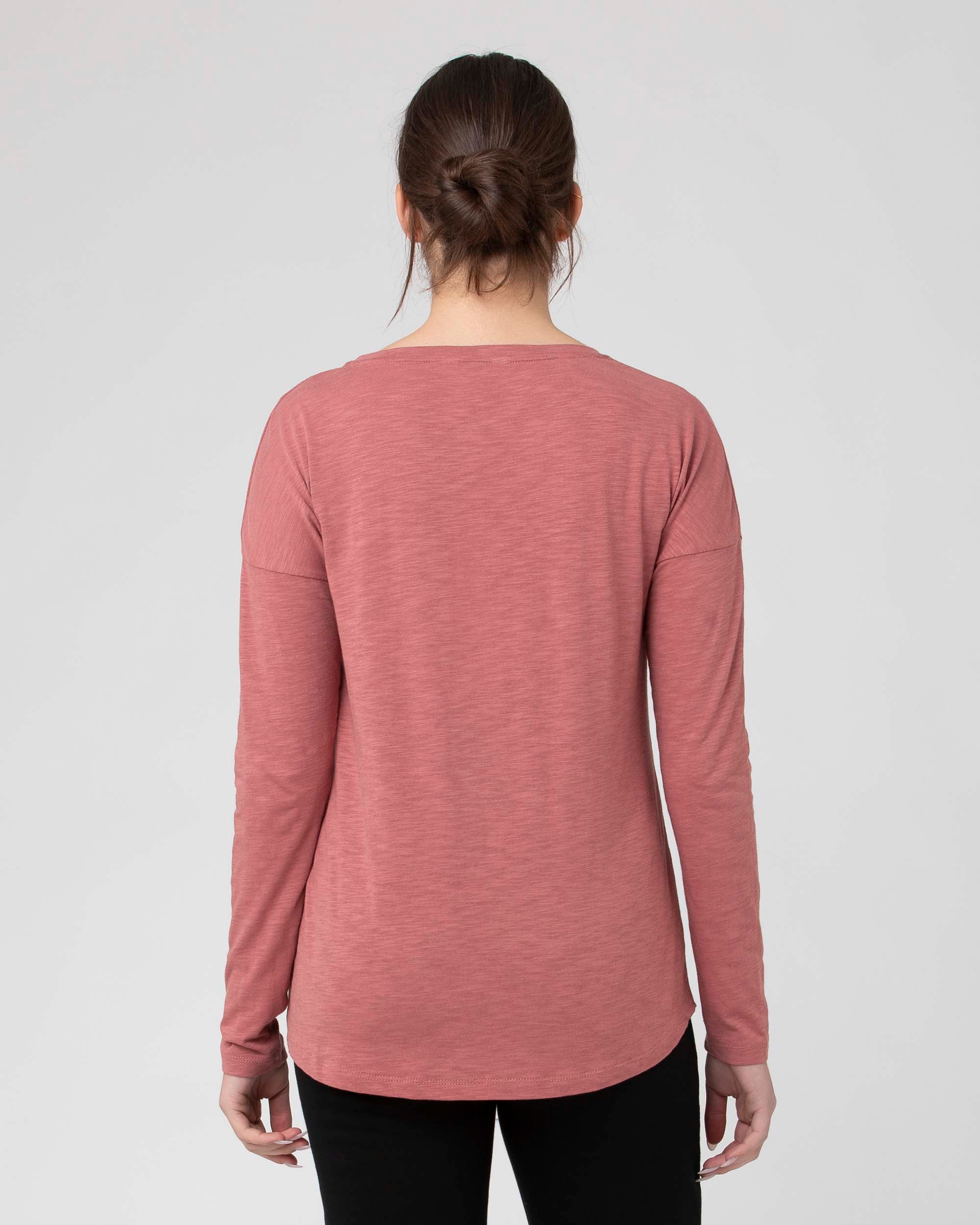 &#39;Richie&#39; Long Sleeve Nursing Tee - Rouge