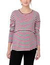 &#39;Lionel&#39; Long Sleeve Nursing Tee - Maroon / White