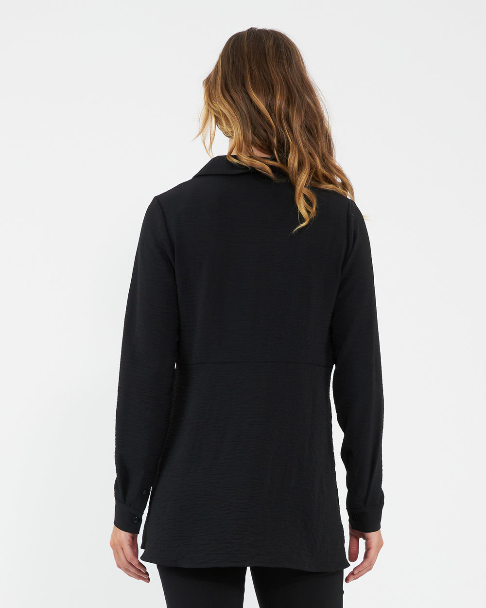 &#39;Tina&#39; Maternity Peplum Shirt - Black