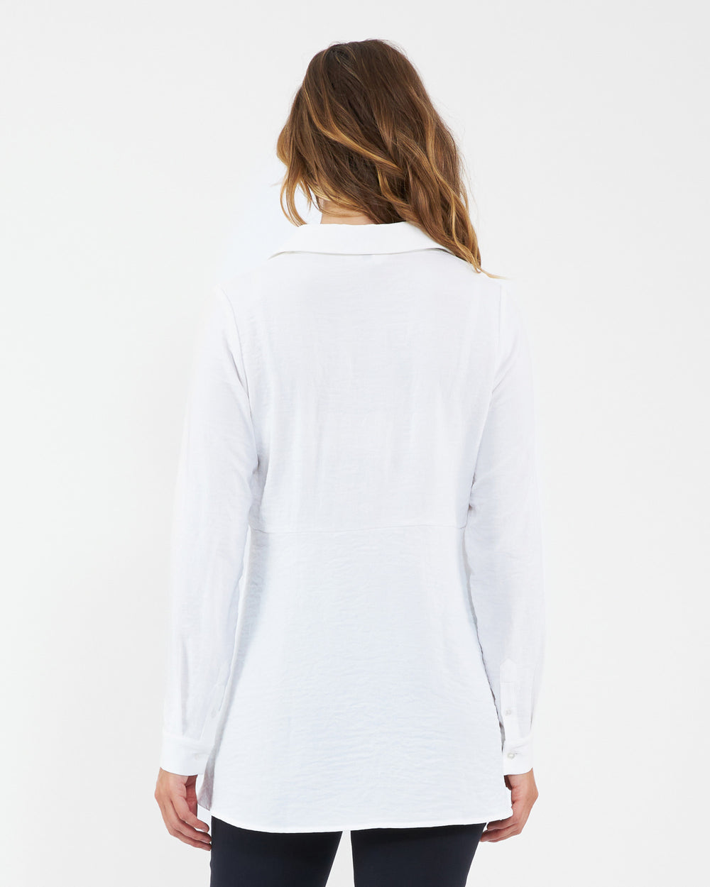 &#39;Tina&#39; Maternity Peplum Shirt - White