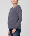 Ripe Maternity Stripe Layered Nursing Top - Indigo/White
