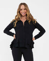 &#39;Evelyn&#39; Maternity Peplum Shirt - Black
