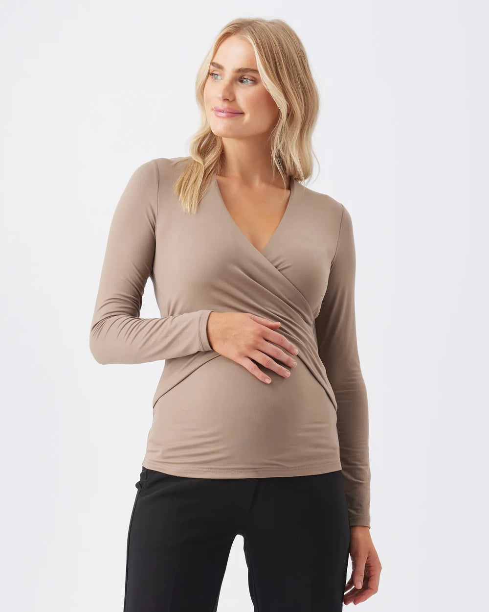 Luxe Knit Embrace Nursing Top - Mocha