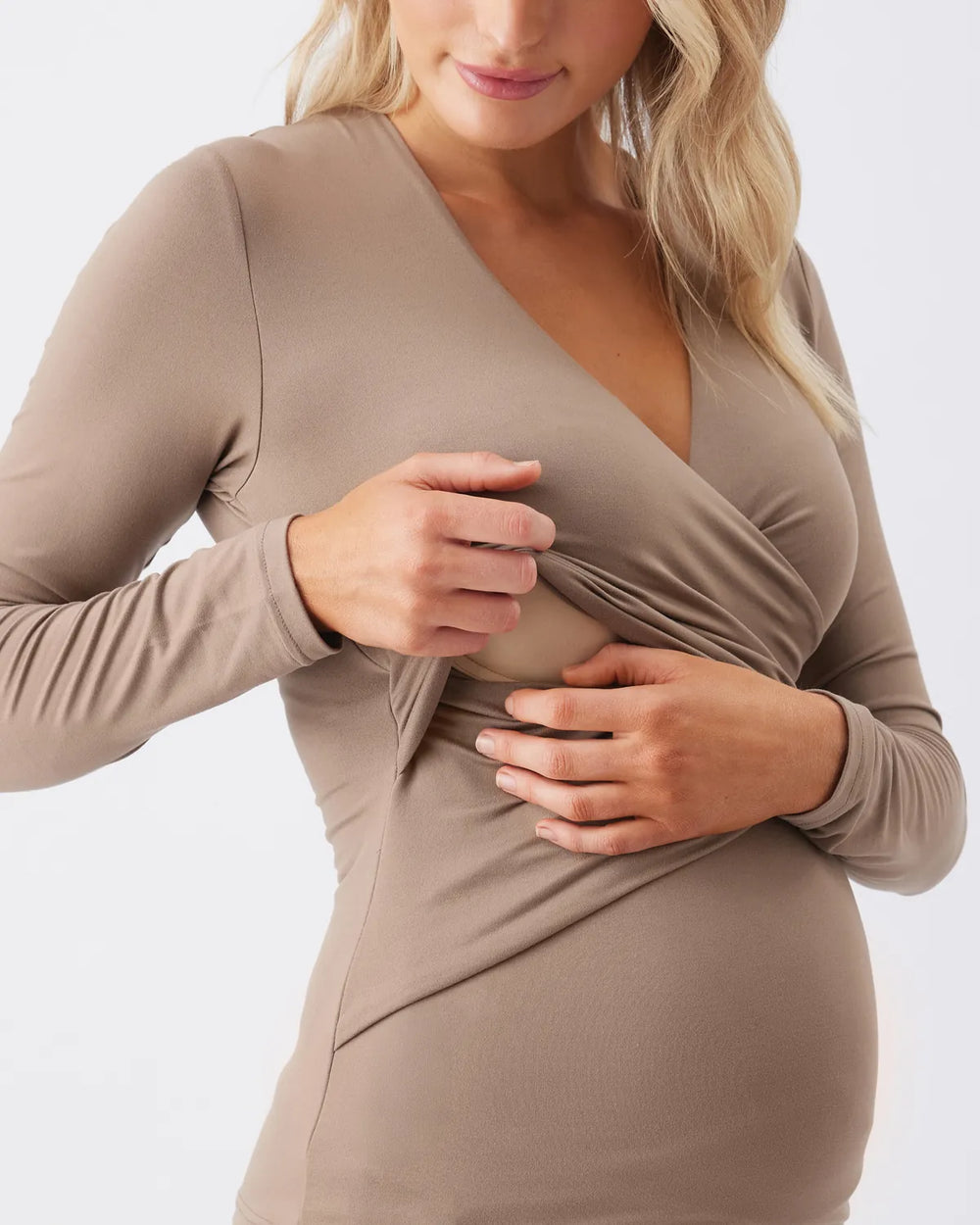 Luxe Knit Embrace Nursing Top - Mocha