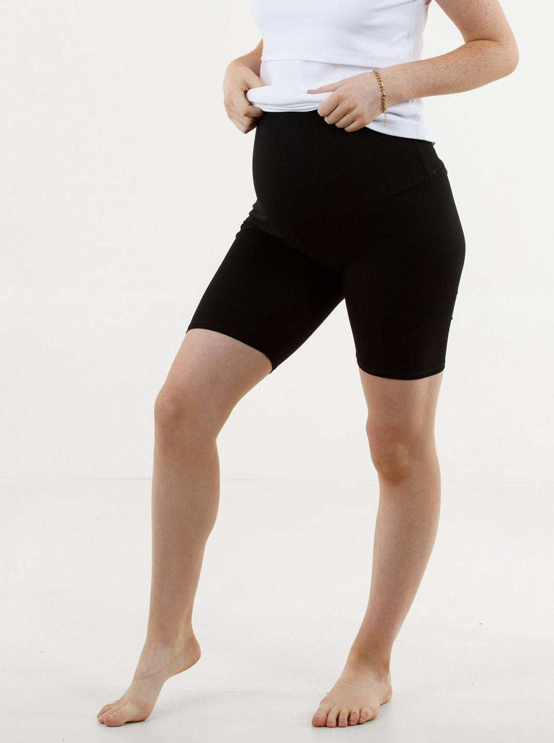 &#39;Cotton Classics&#39; Maternity Bike Shorts - Black