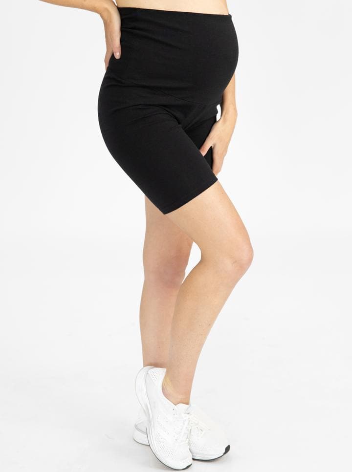 'Cotton Classics' Maternity Bike Shorts - Black