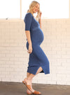 &#39;Annabella&#39; Nursing Knit Dress - Blue