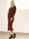 Angel Maternity &#39;Annabella&#39; Midi Knit Dress - Rust