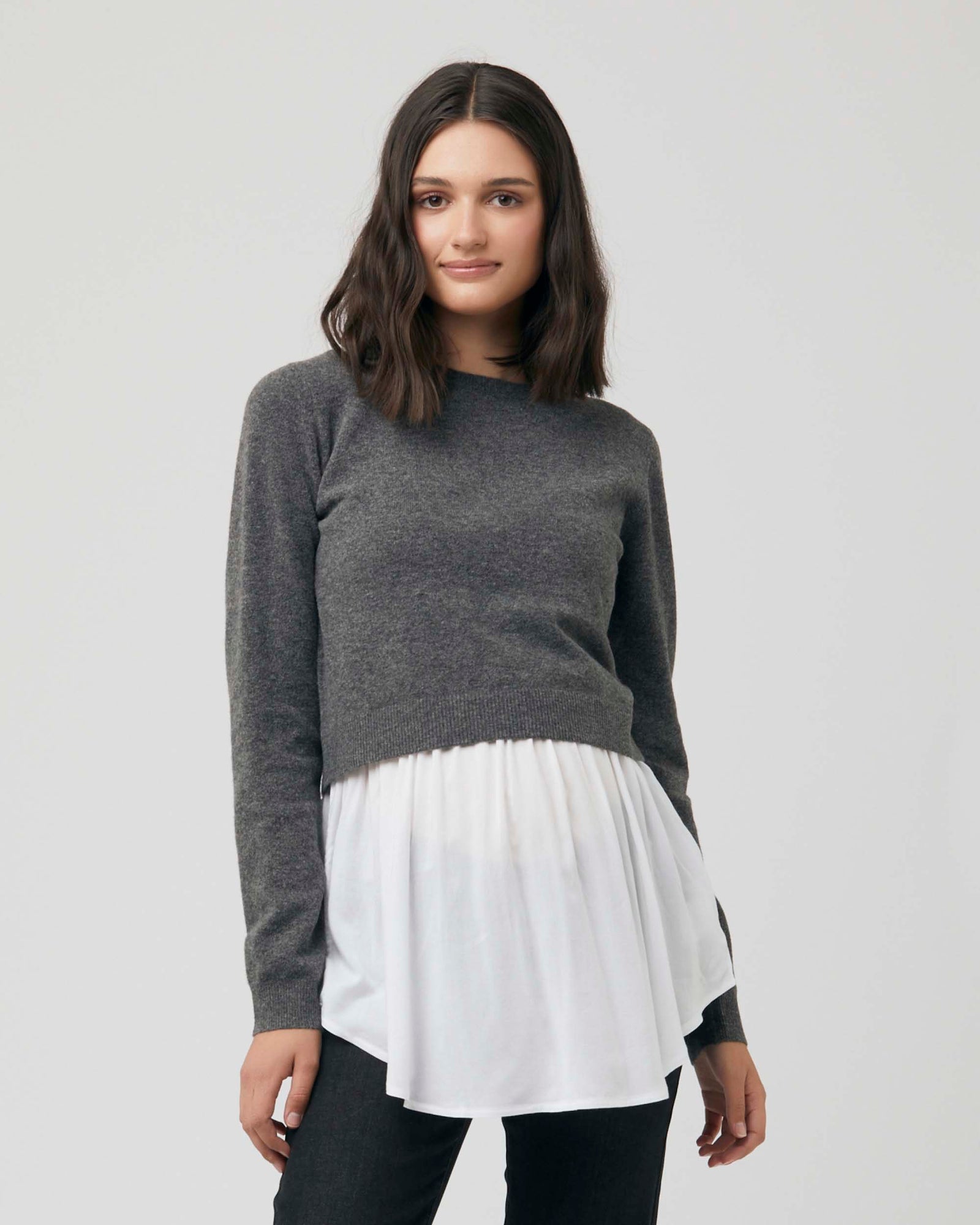 'Sandy' Nursing Knit - Charcoal Marle